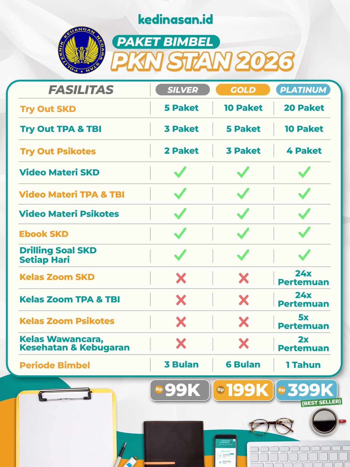 Bimbel Online PKN STAN 2026 - Paket Gold