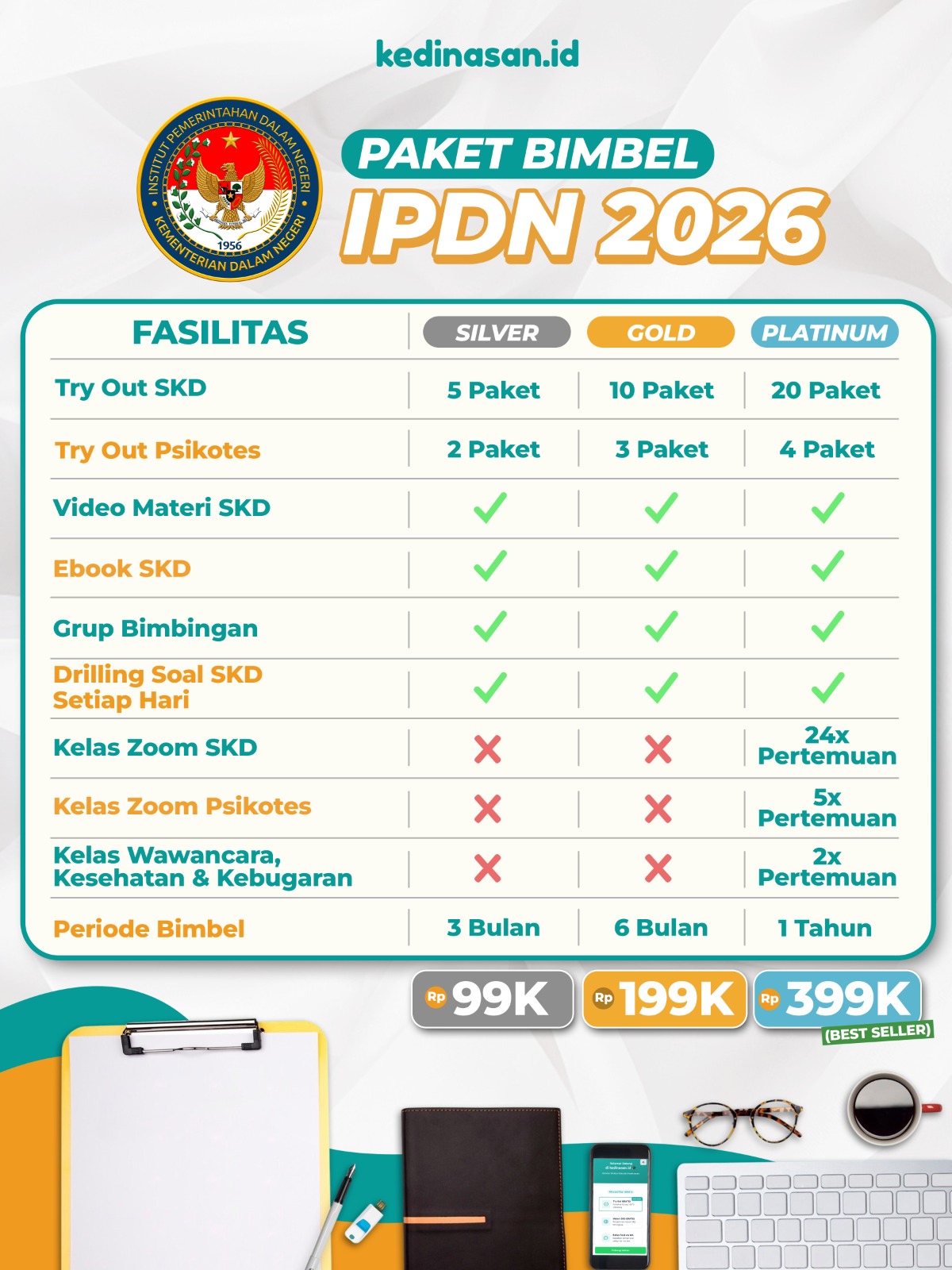 Bimbel Online IPDN 2026 - Paket Gold